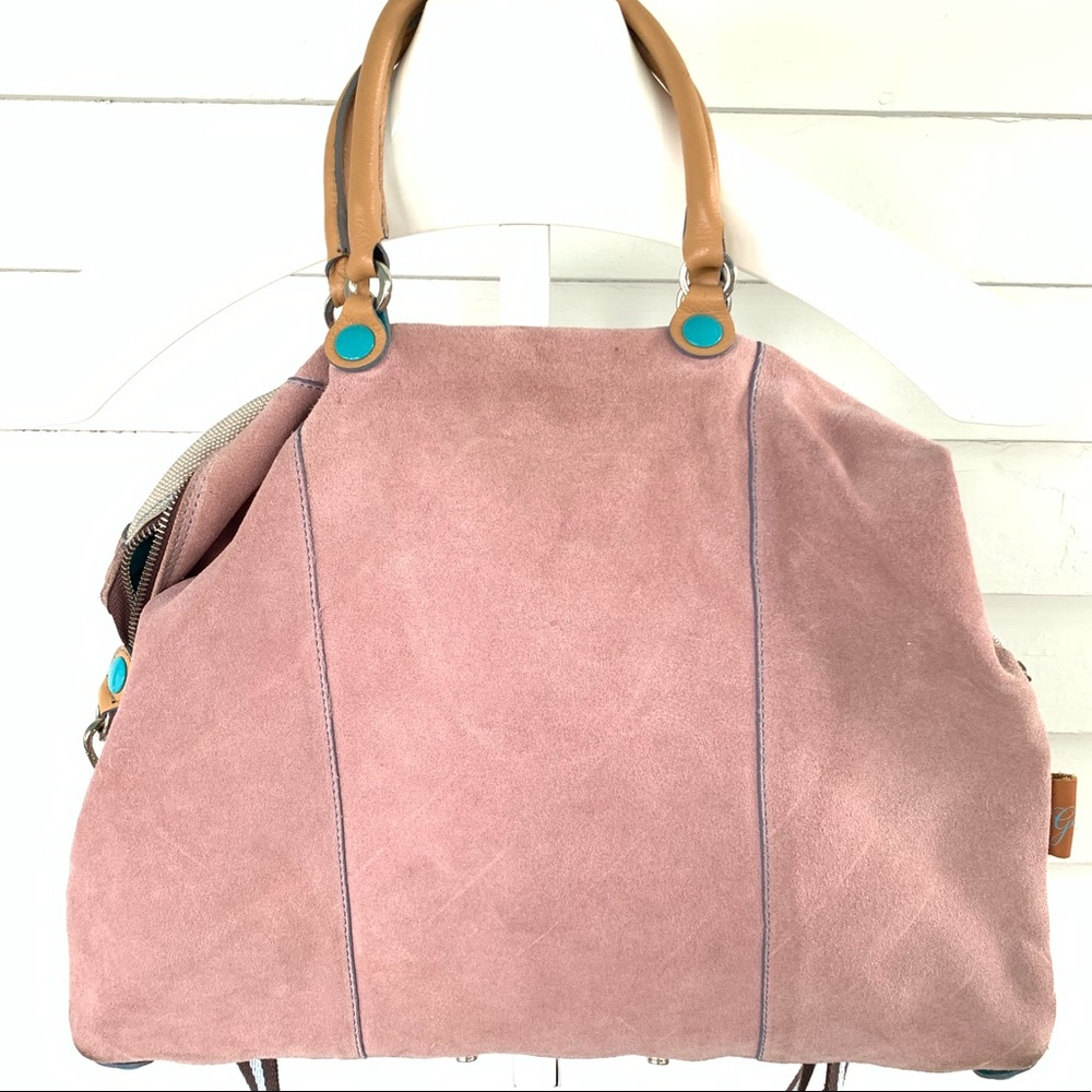 Italian Suede and Canvas Tote